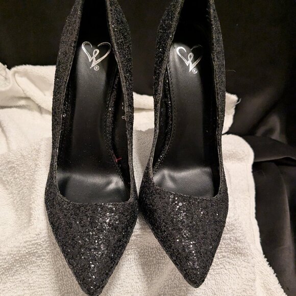 4.5" glitter stilettos...man made materials...size 6 - Picture 1 of 9